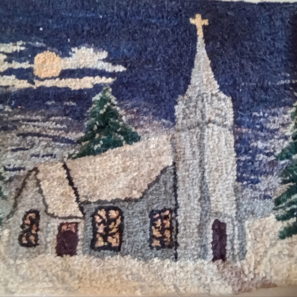 ANTIQUE/HOOKED RUG - Picture 4 of 5